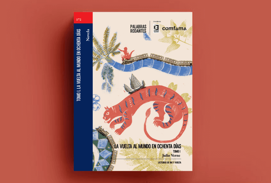 Portada Tomo I   La vuelta al mundo en ochenta días de Julio Verne Palabras Rodantes