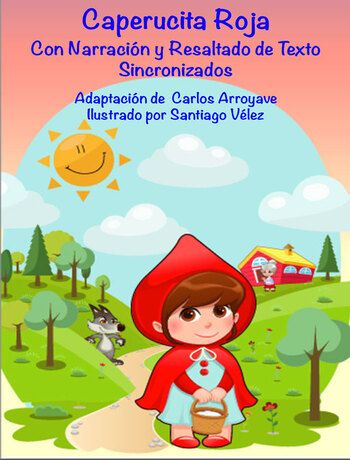 Portada libro  Caperucita roja Con narración y resaltado de texto sincronizados.