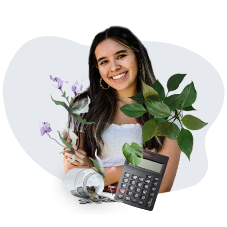 Imagen de una casa con un fondo azul